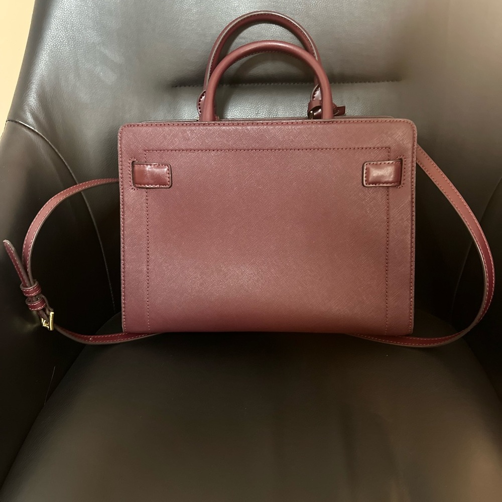 Michael Kors Rayne Satchel Bag in Burgundy Merlot - Picture 5 of 11